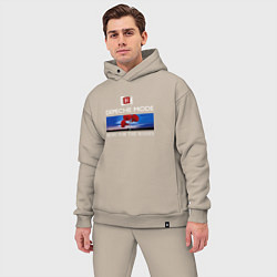 Мужской костюм оверсайз Depeche Mode - Music for the Masses logo, цвет: миндальный — фото 2