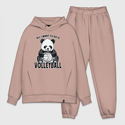 Мужской костюм оверсайз Panda volleyball, цвет: пыльно-розовый