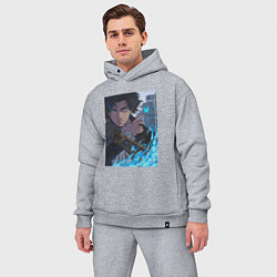 Мужской костюм оверсайз Портрет - Lies of P, цвет: меланж — фото 2