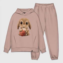 Мужской костюм оверсайз Кролик баскетболист, цвет: пыльно-розовый