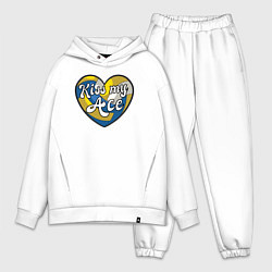 Мужской костюм оверсайз Kiss my ace ball, цвет: белый