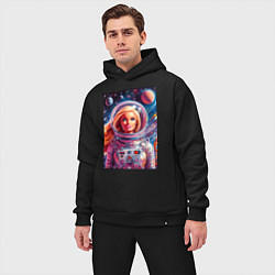 Мужской костюм оверсайз Красавица Барби в космосе - нейросеть, цвет: черный — фото 2