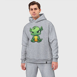 Мужской костюм оверсайз Добрый дракон 2024 новый год, цвет: меланж — фото 2