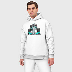 Мужской костюм оверсайз Formula-1 Мерседес, цвет: белый — фото 2