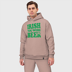 Мужской костюм оверсайз Irish you were beer, цвет: пыльно-розовый — фото 2