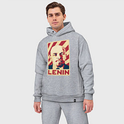 Мужской костюм оверсайз Vladimir Lenin, цвет: меланж — фото 2