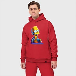 Мужской костюм оверсайз Bart is an avid gamer, цвет: красный — фото 2