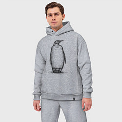 Мужской костюм оверсайз Пингвин стоит, цвет: меланж — фото 2