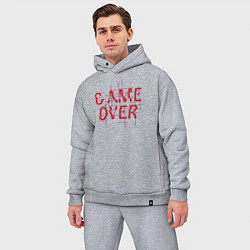 Мужской костюм оверсайз Надпись - Game over, цвет: меланж — фото 2