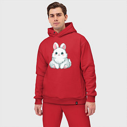 Мужской костюм оверсайз Пушистый аниме кролик, цвет: красный — фото 2