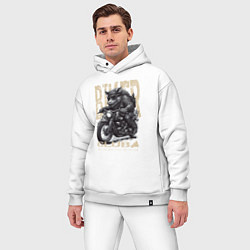 Мужской костюм оверсайз Байкер кабан на мотоцикле, цвет: белый — фото 2