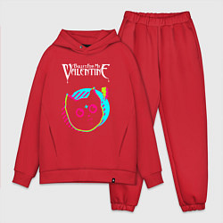 Мужской костюм оверсайз Bullet For My Valentine rock star cat, цвет: красный