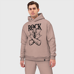 Мужской костюм оверсайз Рок - гитара, цвет: пыльно-розовый — фото 2