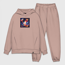 Мужской костюм оверсайз Абстракция: планеты