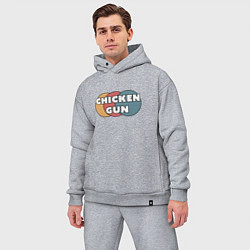 Мужской костюм оверсайз Chicken gun круги, цвет: меланж — фото 2