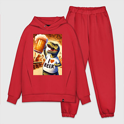Мужской костюм оверсайз I love beer - ai art