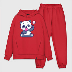 Мужской костюм оверсайз Ice cream panda, цвет: красный