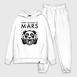 Мужской костюм оверсайз Thirty Seconds to Mars - rock panda, цвет: белый