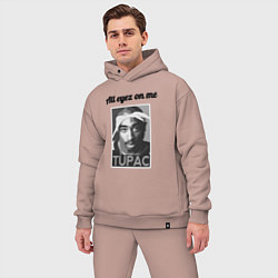 Мужской костюм оверсайз 2pac Art All eayz on me, цвет: пыльно-розовый — фото 2