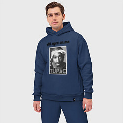 Мужской костюм оверсайз 2pac Art All eayz on me, цвет: тёмно-синий — фото 2