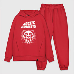 Мужской костюм оверсайз Arctic Monkeys rock panda, цвет: красный