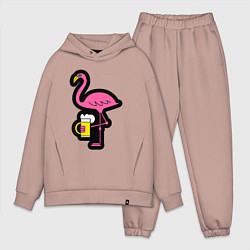 Мужской костюм оверсайз Фламинго и пивко