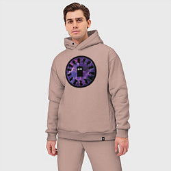 Мужской костюм оверсайз Тардис в космосе, цвет: пыльно-розовый — фото 2