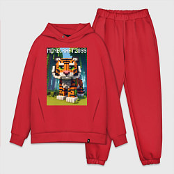 Мужской костюм оверсайз Funny tiger cub - Minecraft, цвет: красный