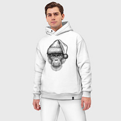 Мужской костюм оверсайз Новогодний шимпанзе, цвет: белый — фото 2