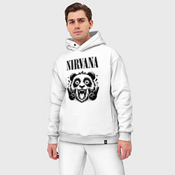Мужской костюм оверсайз Nirvana - rock panda, цвет: белый — фото 2