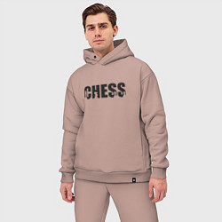 Мужской костюм оверсайз Chess арт, цвет: пыльно-розовый — фото 2