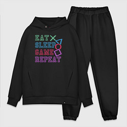 Мужской костюм оверсайз Eat play sleep repeat lettering