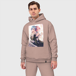 Мужской костюм оверсайз ReZero Рем - Жизнь с нуля в альтернативном мире, цвет: пыльно-розовый — фото 2