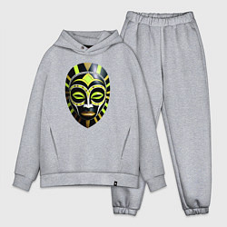 Мужской костюм оверсайз Африканская маска в кислотно неоновых цветах