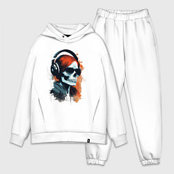 Мужской костюм оверсайз Grunge redhead girl skull, цвет: белый