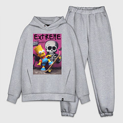 Мужской костюм оверсайз Bart Simpson and skateboard - extreme, цвет: меланж
