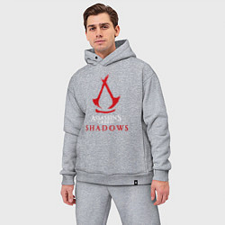 Мужской костюм оверсайз Assassins creed shadows logo, цвет: меланж — фото 2