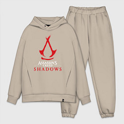 Мужской костюм оверсайз Assassins creed shadows logo, цвет: миндальный