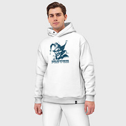 Мужской костюм оверсайз Зловещий шут с жутким лицом, цвет: белый — фото 2