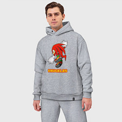 Мужской костюм оверсайз Knuckles ехидна из соника, цвет: меланж — фото 2