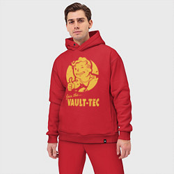 Мужской костюм оверсайз Vault boy like print, цвет: красный — фото 2