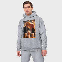 Мужской костюм оверсайз Человек-бензопила Дэндзи Макима, цвет: меланж — фото 2