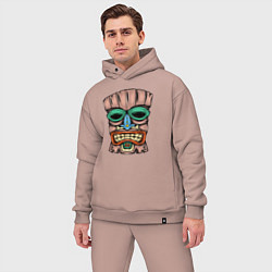 Мужской костюм оверсайз Tiki face, цвет: пыльно-розовый — фото 2