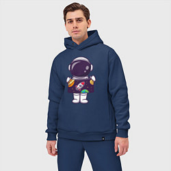 Мужской костюм оверсайз Космонавтик и космос, цвет: тёмно-синий — фото 2