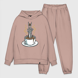 Мужской костюм оверсайз Skeletor coffee