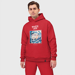 Мужской костюм оверсайз White Lies - Big TV new merch, цвет: красный — фото 2