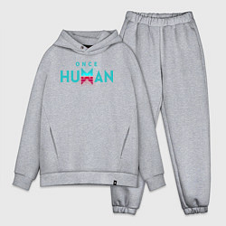 Мужской костюм оверсайз Once human logo, цвет: меланж