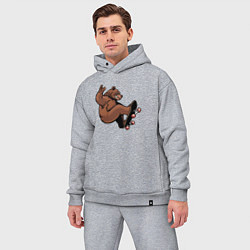 Мужской костюм оверсайз Мишка скейтер, цвет: меланж — фото 2