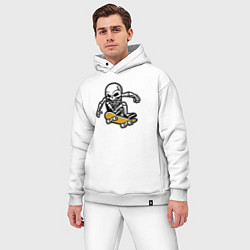 Мужской костюм оверсайз Скелетик скейтер, цвет: белый — фото 2