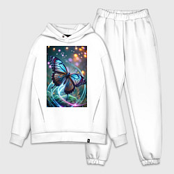 Мужской костюм оверсайз Порхающая бабочка в неоновых линиях